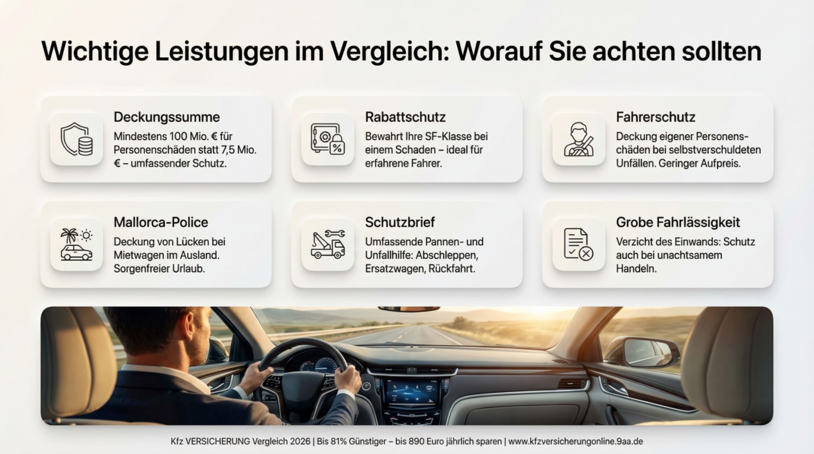 Wichtige Leistungen Kfz-Versicherung